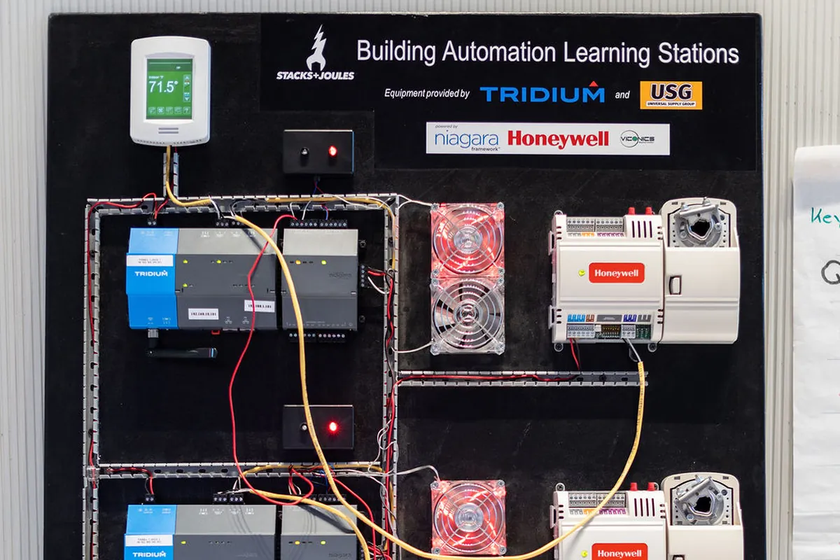 Building automation controls and low-voltage wiring.